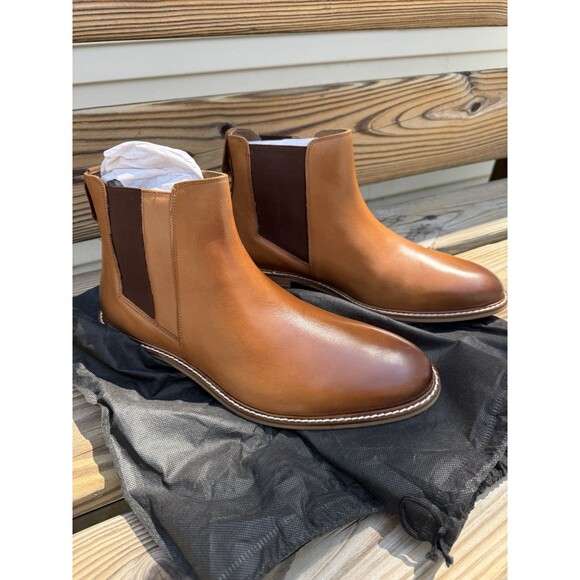 Thomas & Vine Other - NEW Thomas & Vine Chelsea Boots Brown Leather Men’s 10 Ankle Pull-On Dress Boot